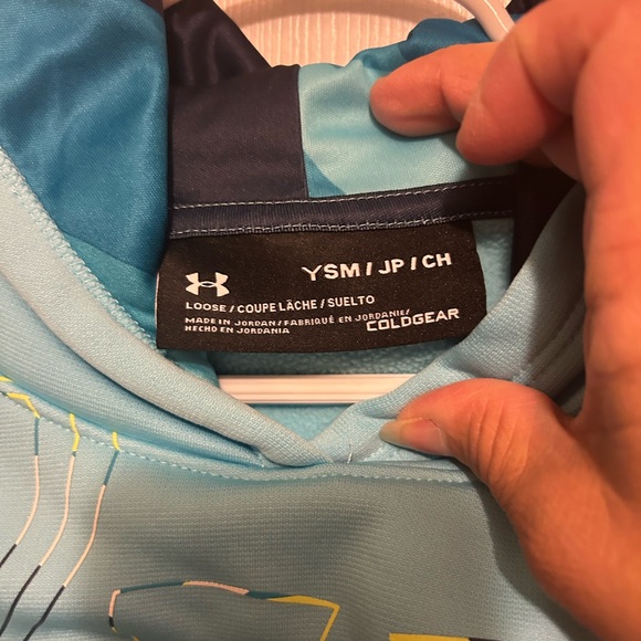 Under Armour Light Blue Hoodie Sweatshirt Girl’s👧🏻Small YSM - Picture 2 of 7
